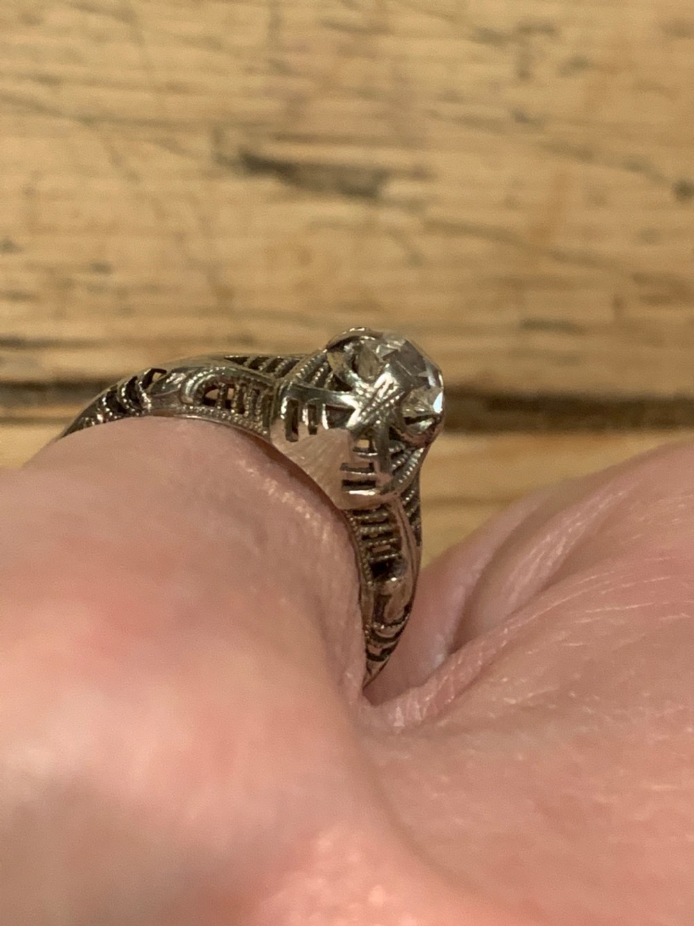 Art Deco Old Cut Diamond Ring View VI