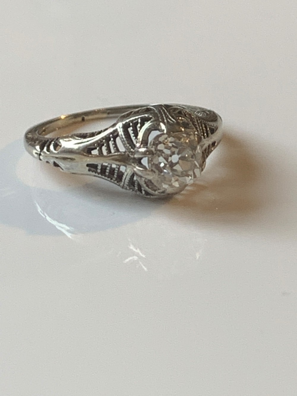 Art Deco Old Cut Diamond Ring View VIII