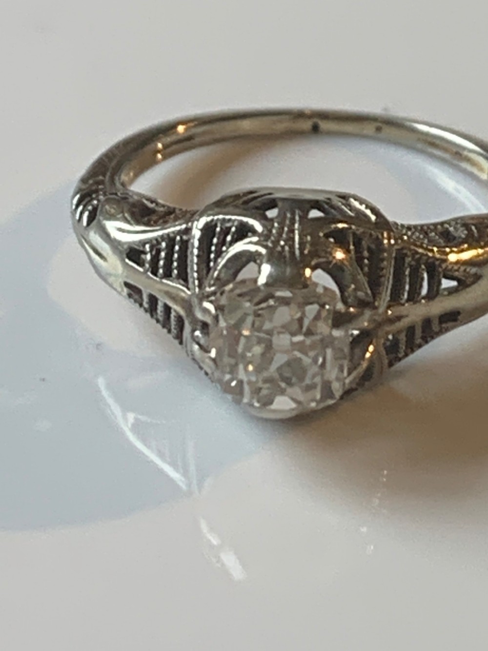 Art Deco Old Cut Diamond Ring View IX