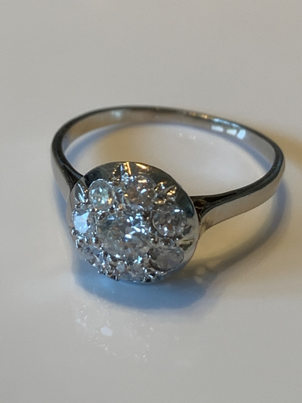 Platinum and Diamond 1930s French Diamond Ring View II