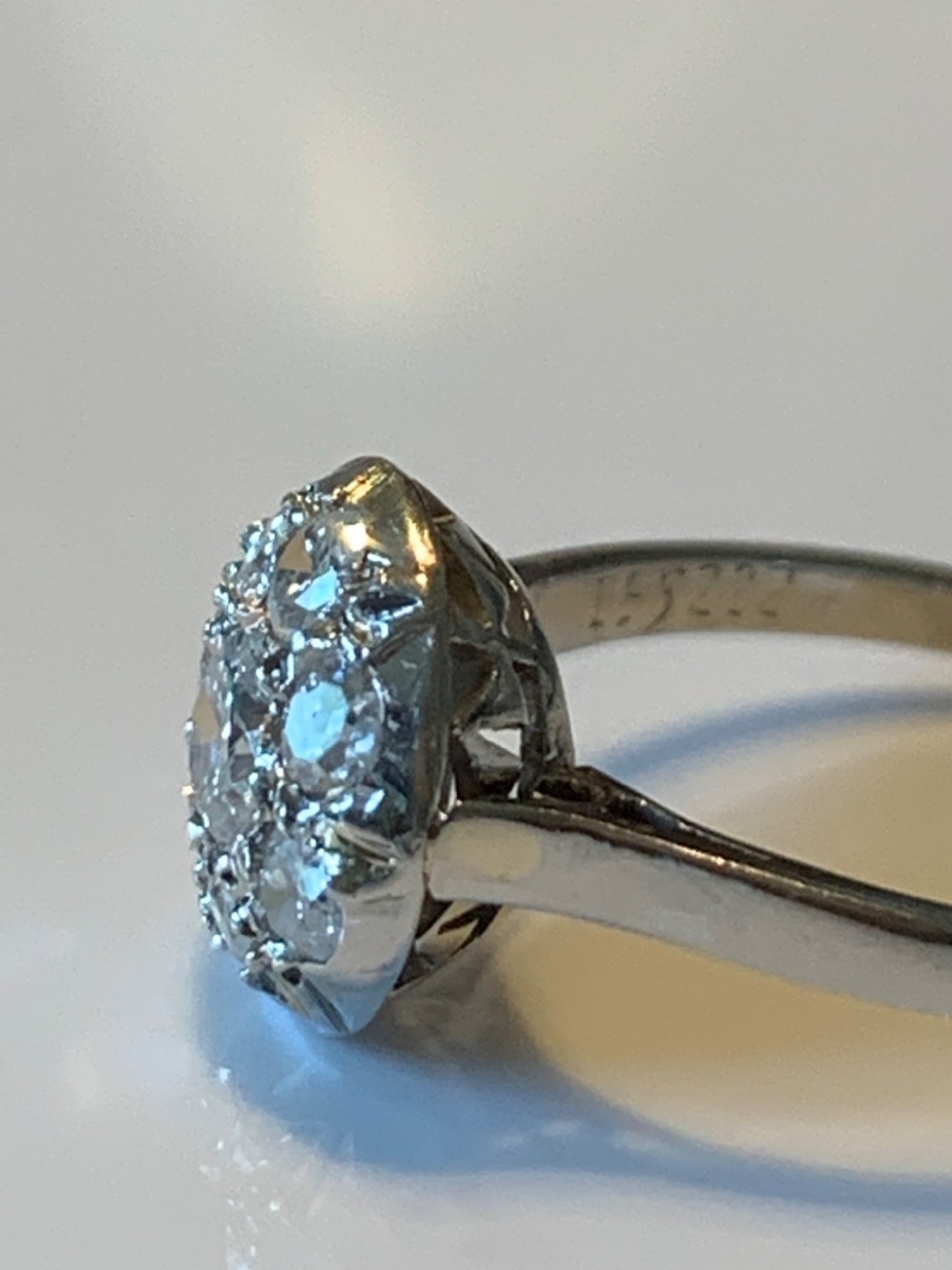 Platinum and Diamond 1930s French Diamond Ring View VI