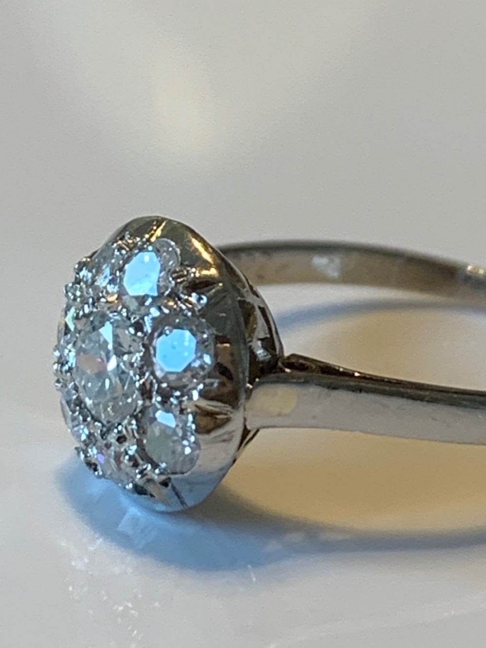 Platinum and Diamond 1930s French Diamond Ring View VII