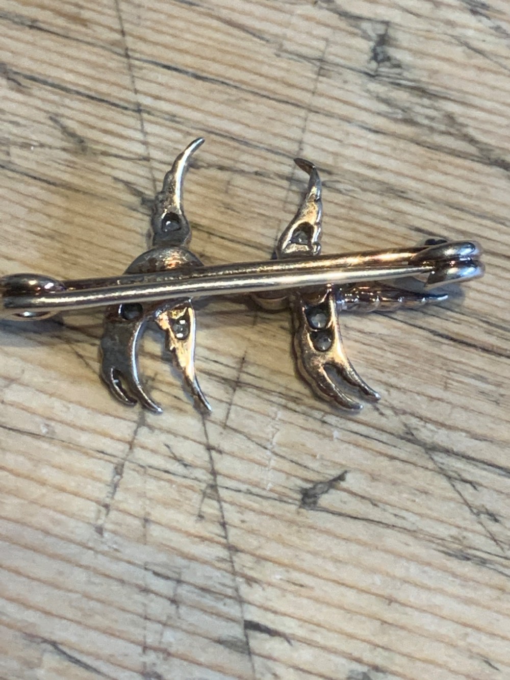 Diamond Antique Swallow Brooch View IV