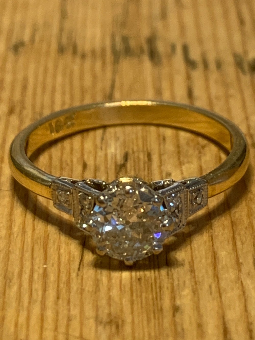 Mid Century Diamond Engagement Ring 0.75cts