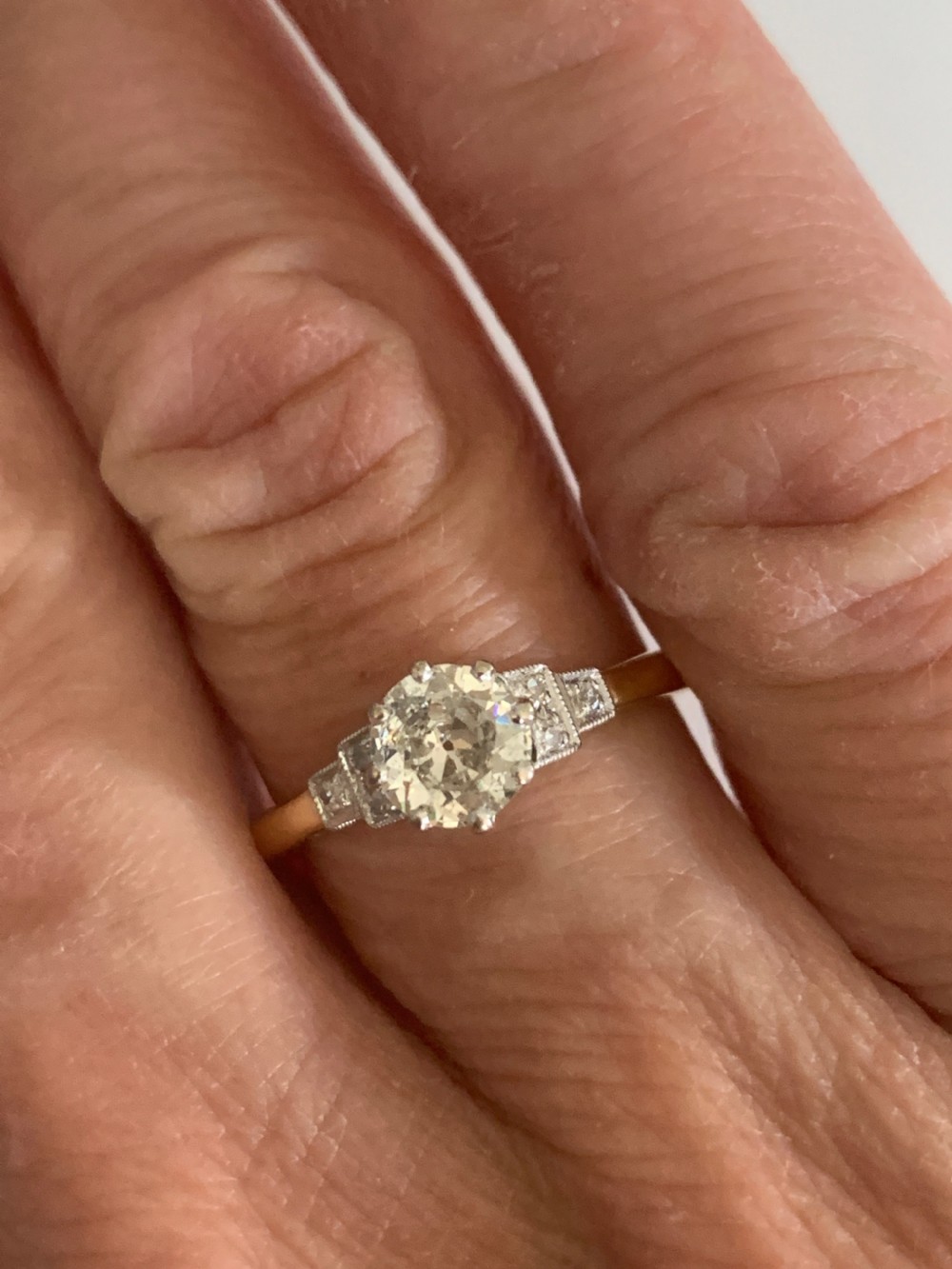 Mid Century Diamond Engagement Ring 0.75cts View III