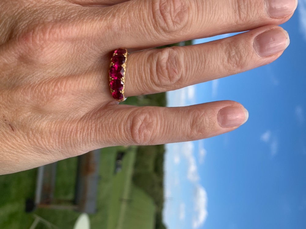 Natural  Ruby Victorian Ring View III