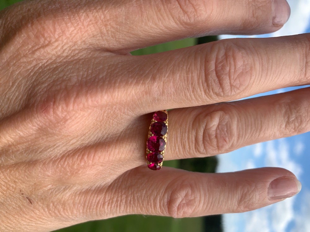 Natural  Ruby Victorian Ring View IV