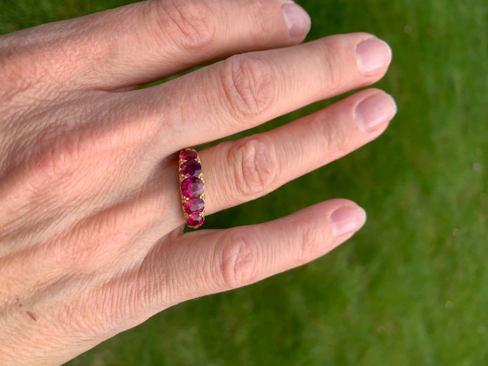 Natural  Ruby Victorian Ring View VI