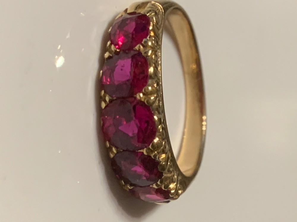 Natural  Ruby Victorian Ring View VII