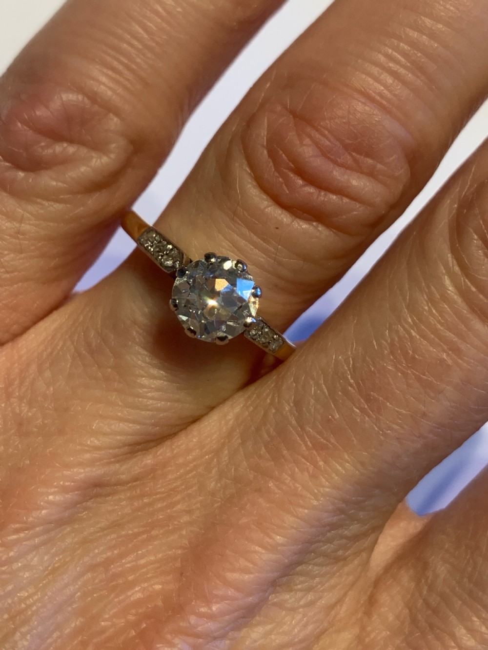 1.31ct Diamond 18ct 1940s Engagement Ring  View VI