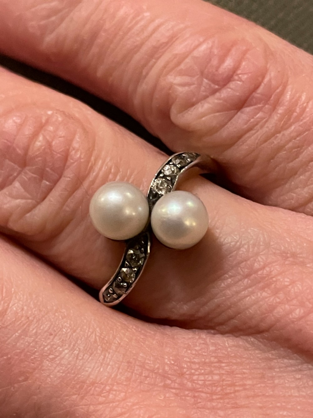 Early 20th Century Pearl and Diamond Ring