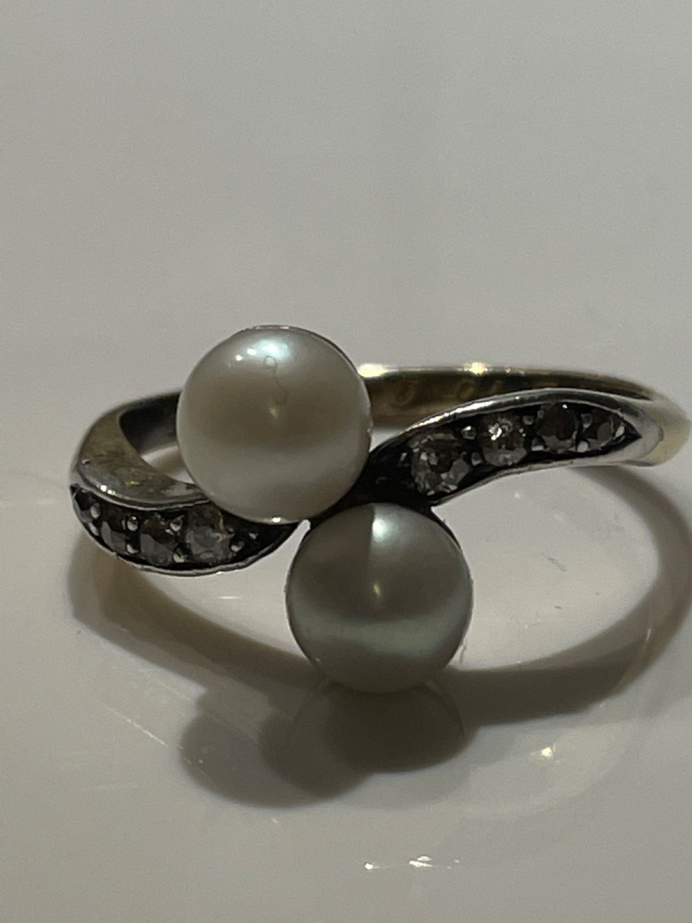 Early 20th Century Pearl and Diamond Ring View III