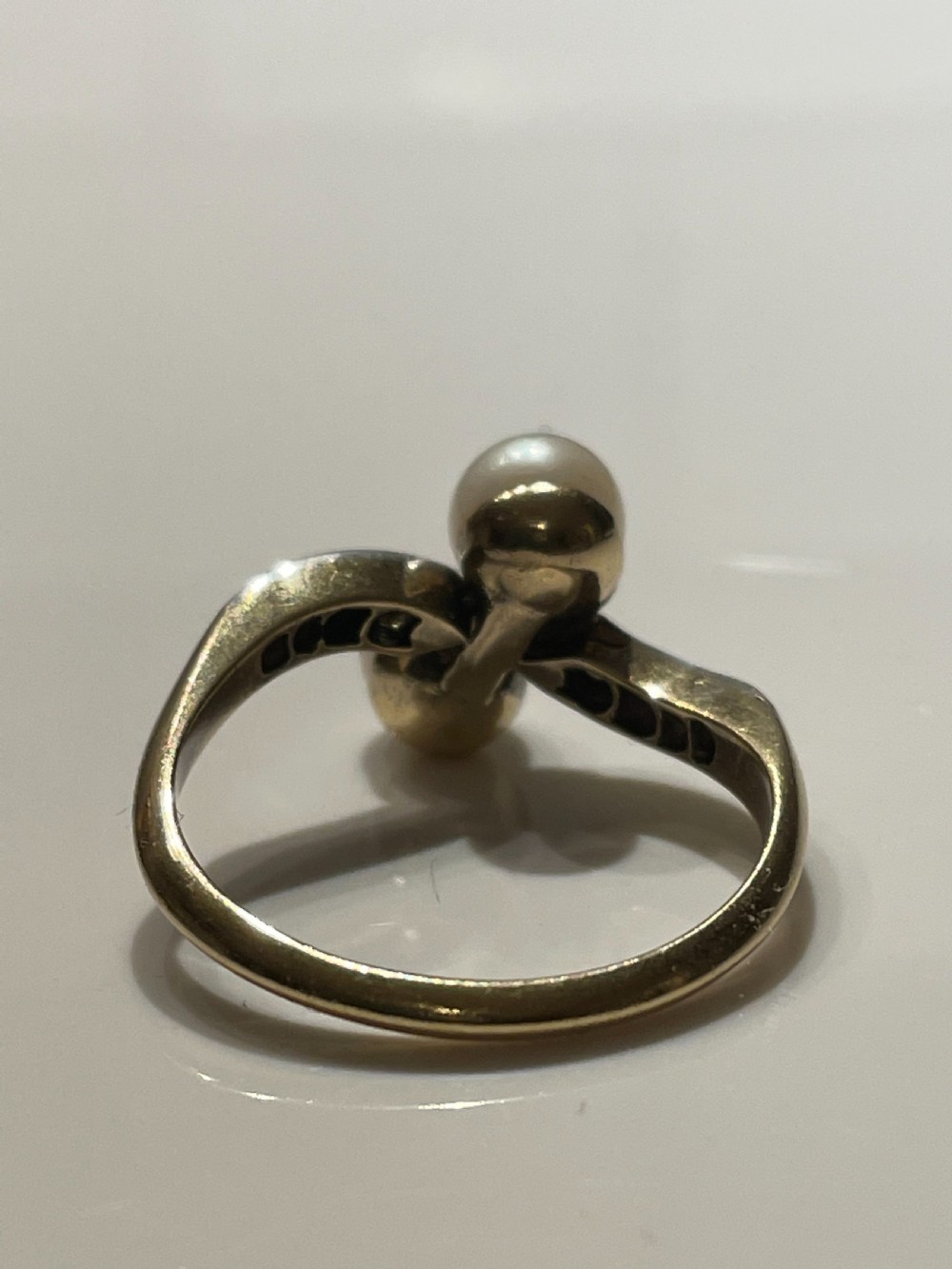 Early 20th Century Pearl and Diamond Ring View VI