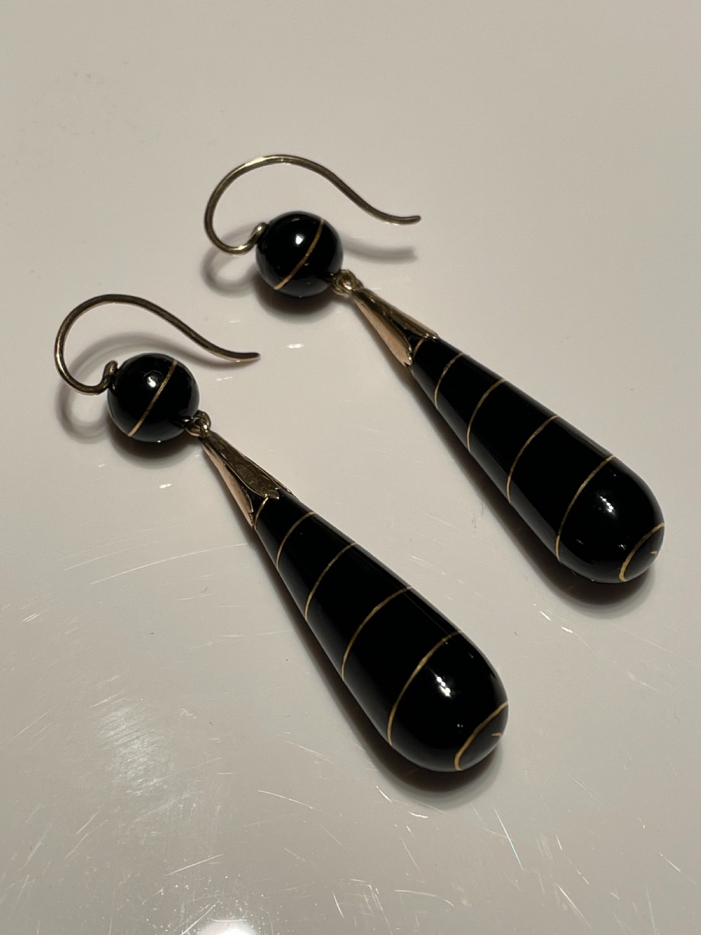 Victorian Agate and Gold Inlay Earrings View VII