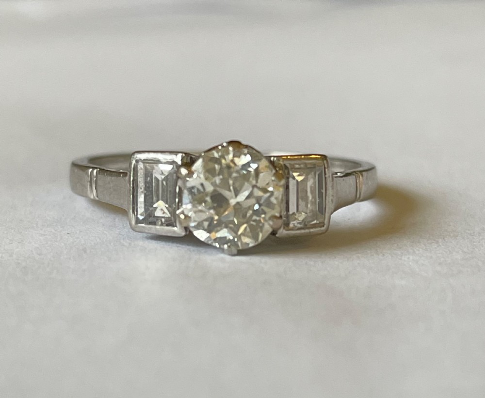 Art Deco Platinum Diamond Engagement Ring