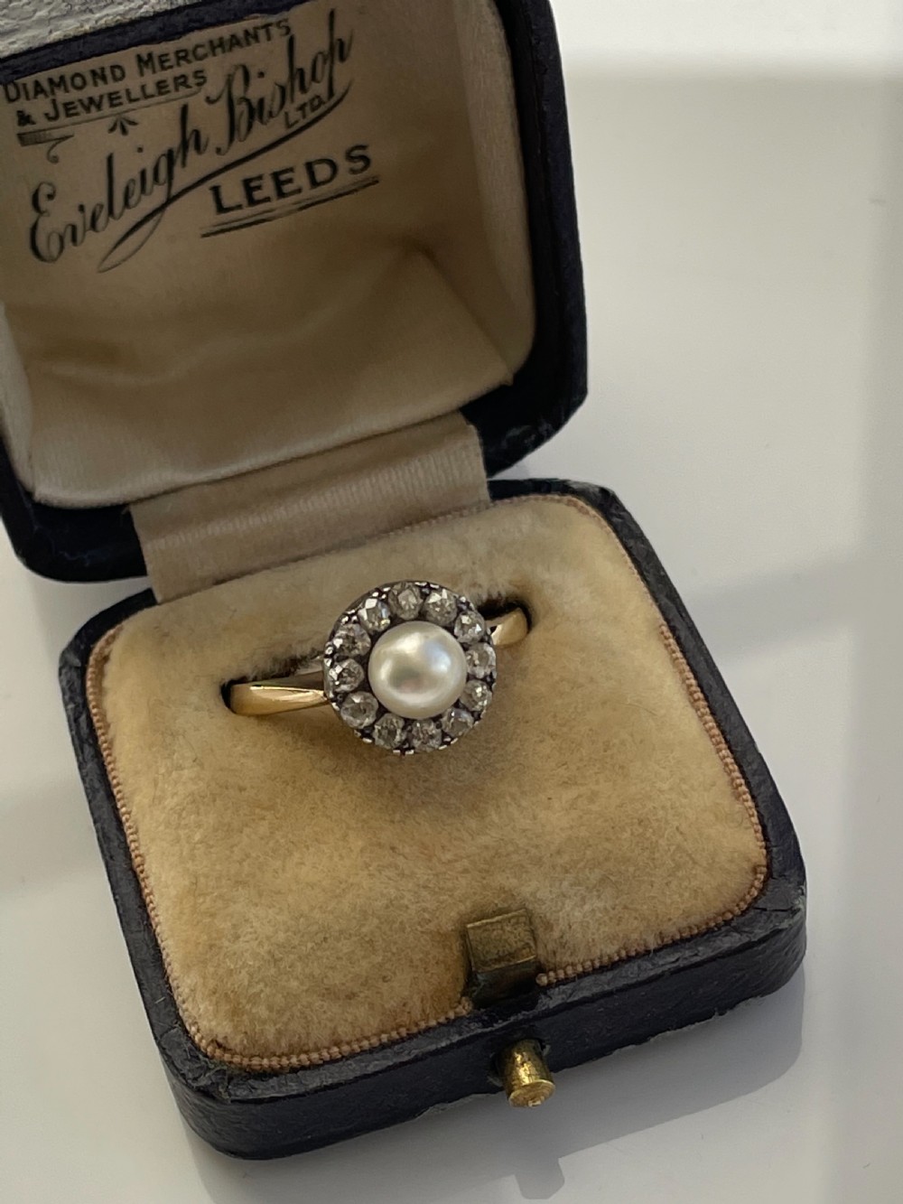 Antique Pearl and Diamond Cluster Ring