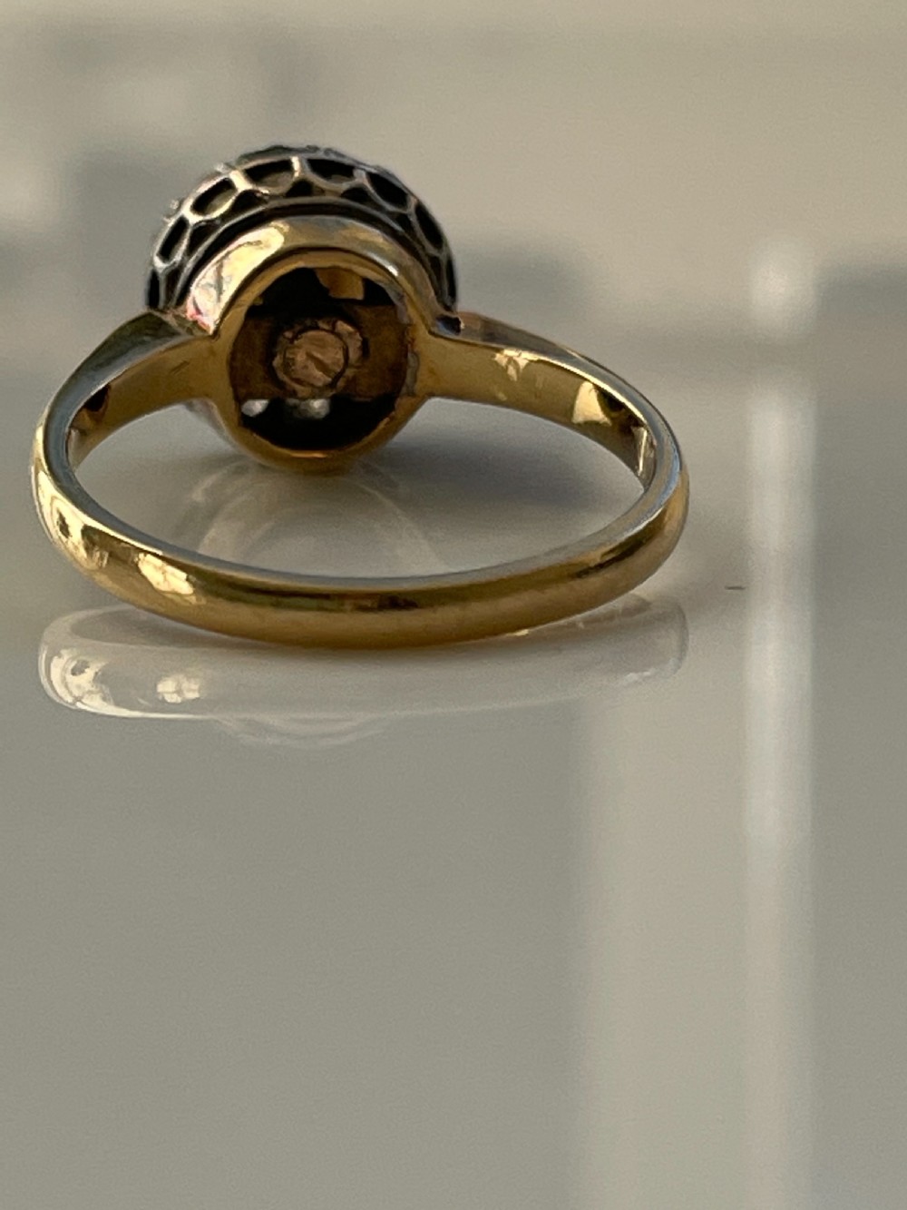 Antique Pearl and Diamond Cluster Ring View III