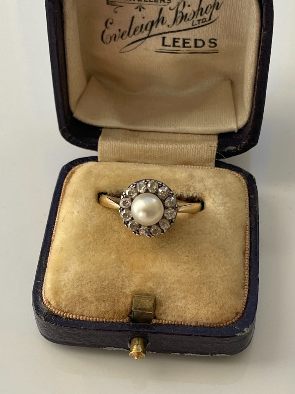 Antique Pearl and Diamond Cluster Ring View IV
