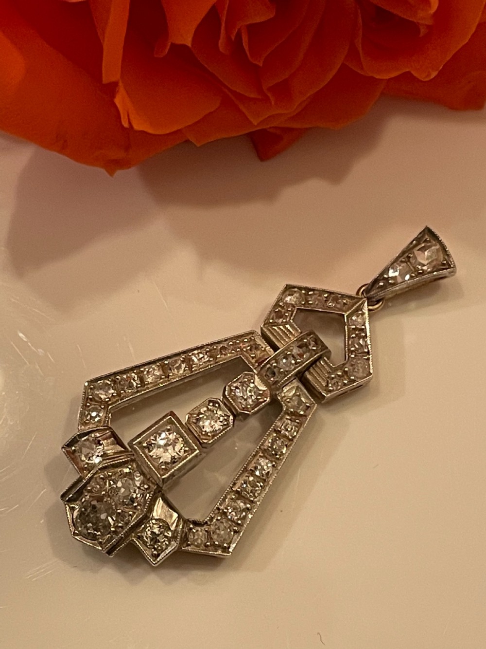Art Deco Diamond Pendant 