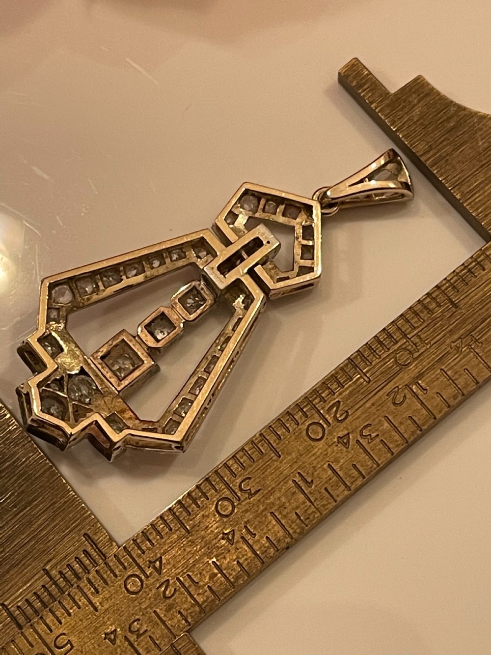 Art Deco Diamond Pendant  View V
