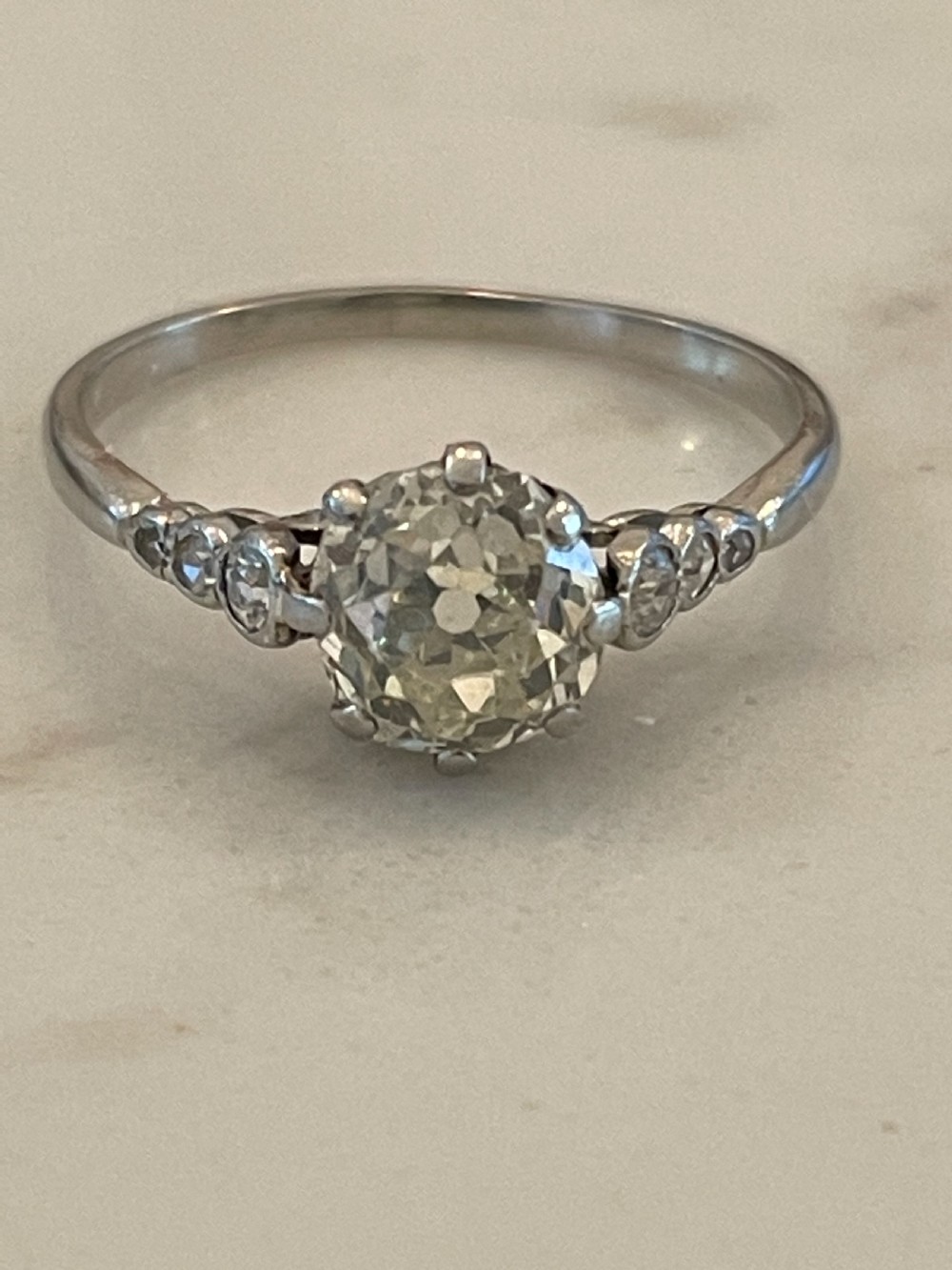 1.4ct Old European Cut Diamond Engagement Ring