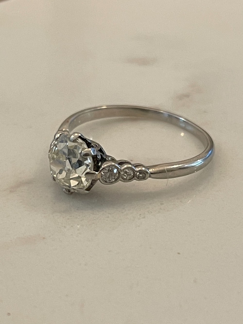 1.4ct Old European Cut Diamond Engagement Ring View IV