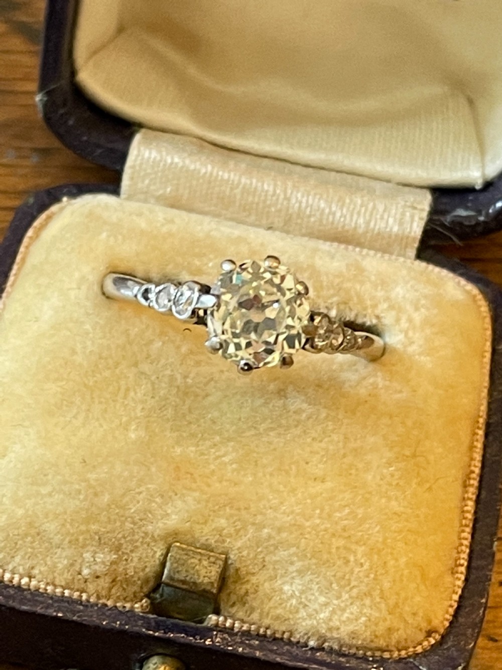 1.4ct Old European Cut Diamond Engagement Ring View V