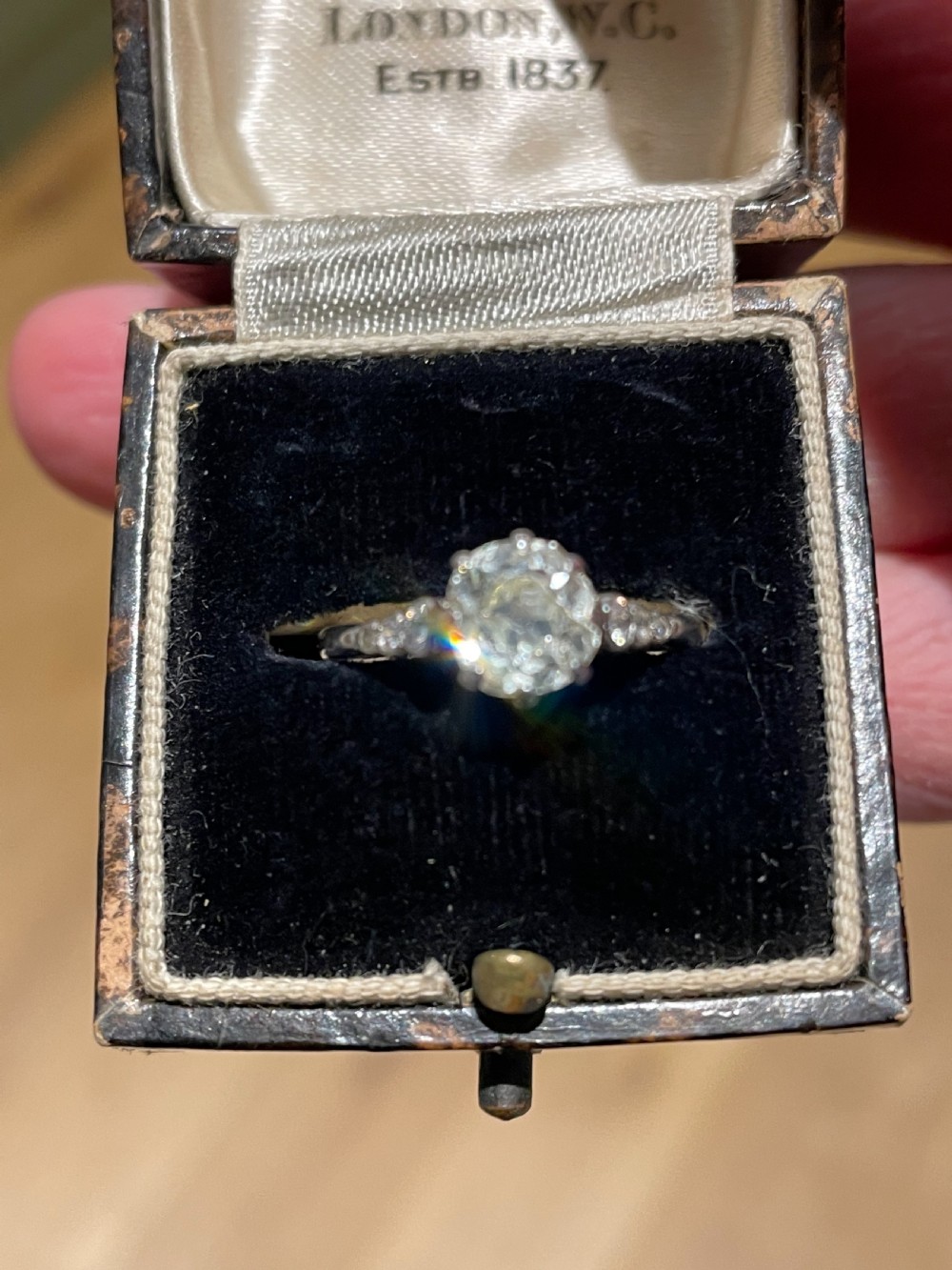 1.4ct Old European Cut Diamond Engagement Ring View VI