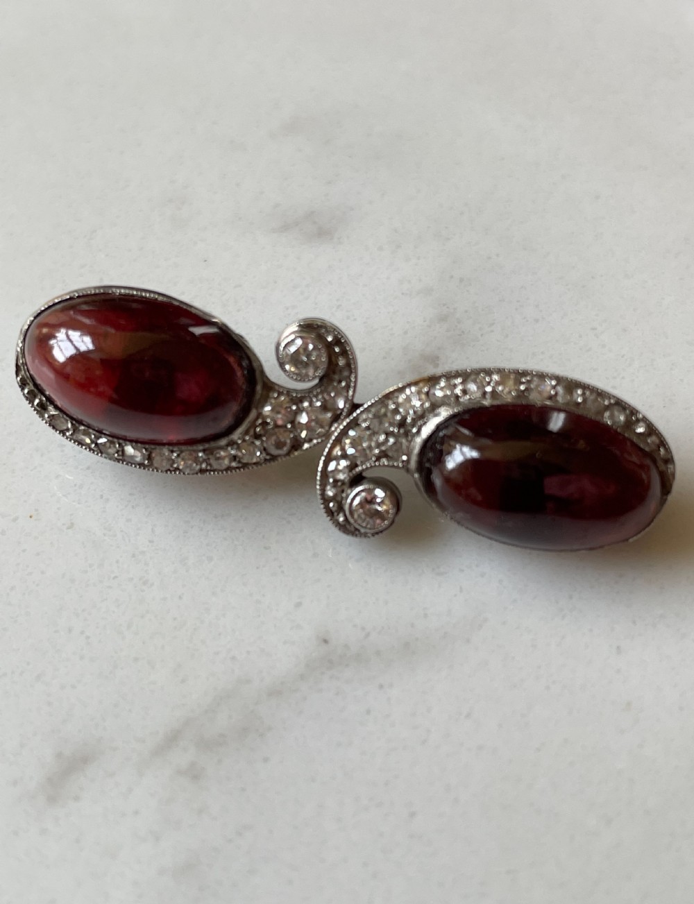 Antique Garnet And Diamond Brooch