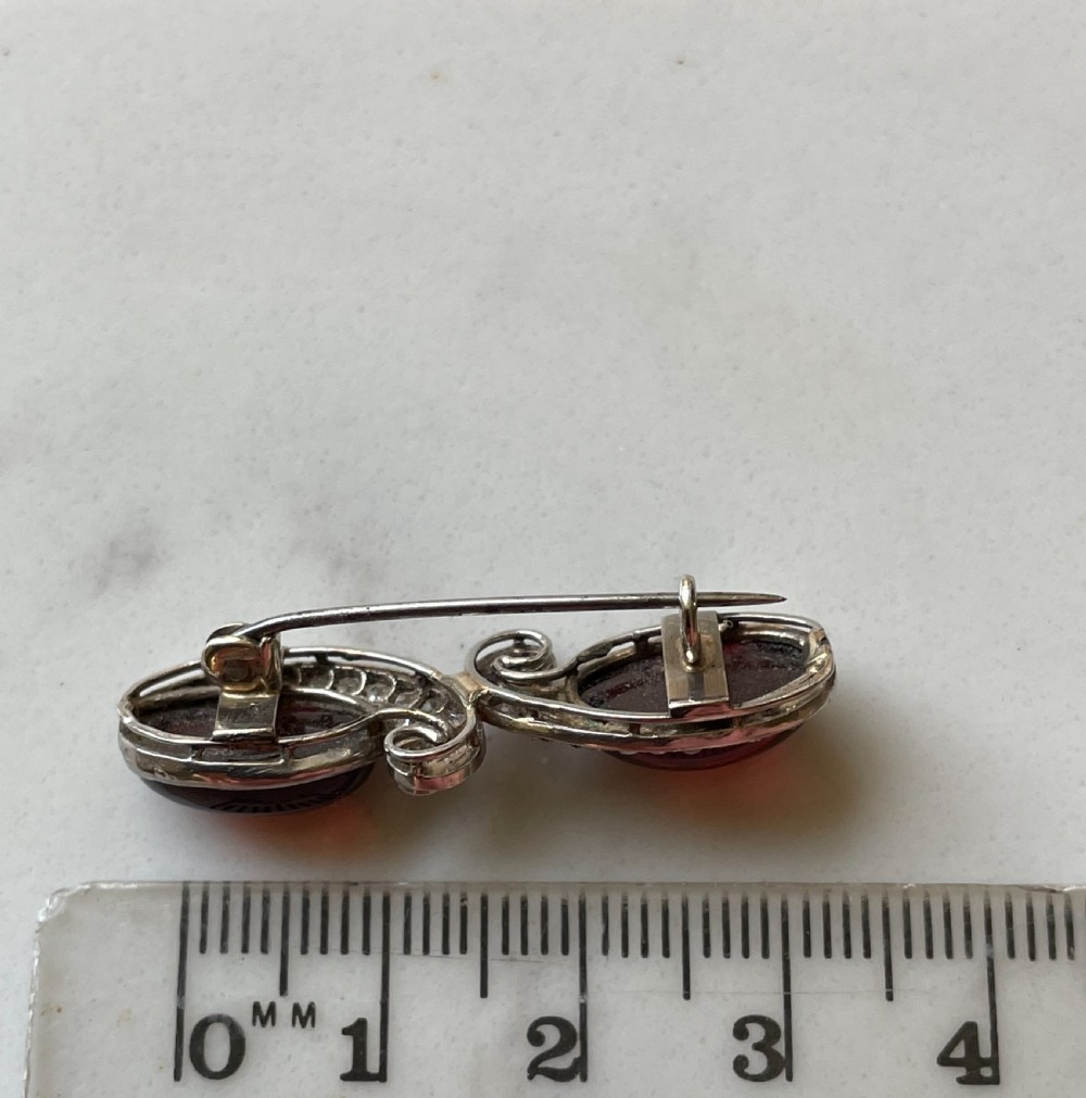 Antique Garnet And Diamond Brooch View II