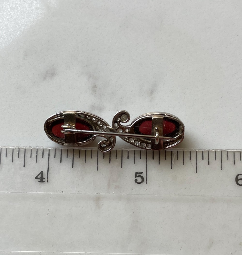 Antique Garnet And Diamond Brooch View VI