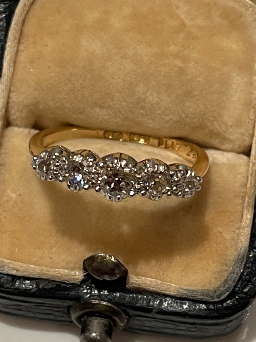 Old European Cut Early 20th Century Five Stone Diamond Ring