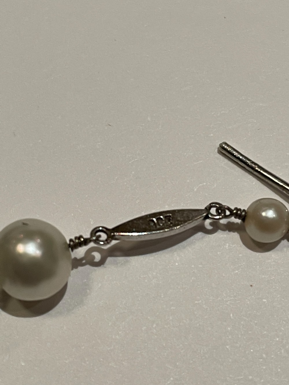 Edwardian Jadeite and Pearl 9ct Gold Earrings  View III