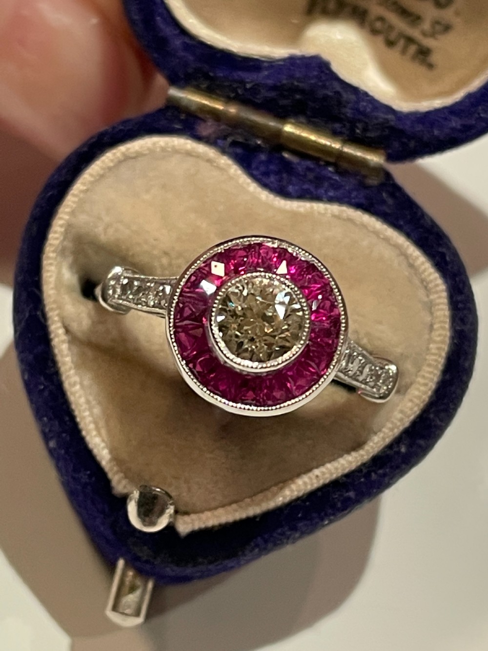 An Old Cut and Calibre-Cut Art Deco French Ring View VI