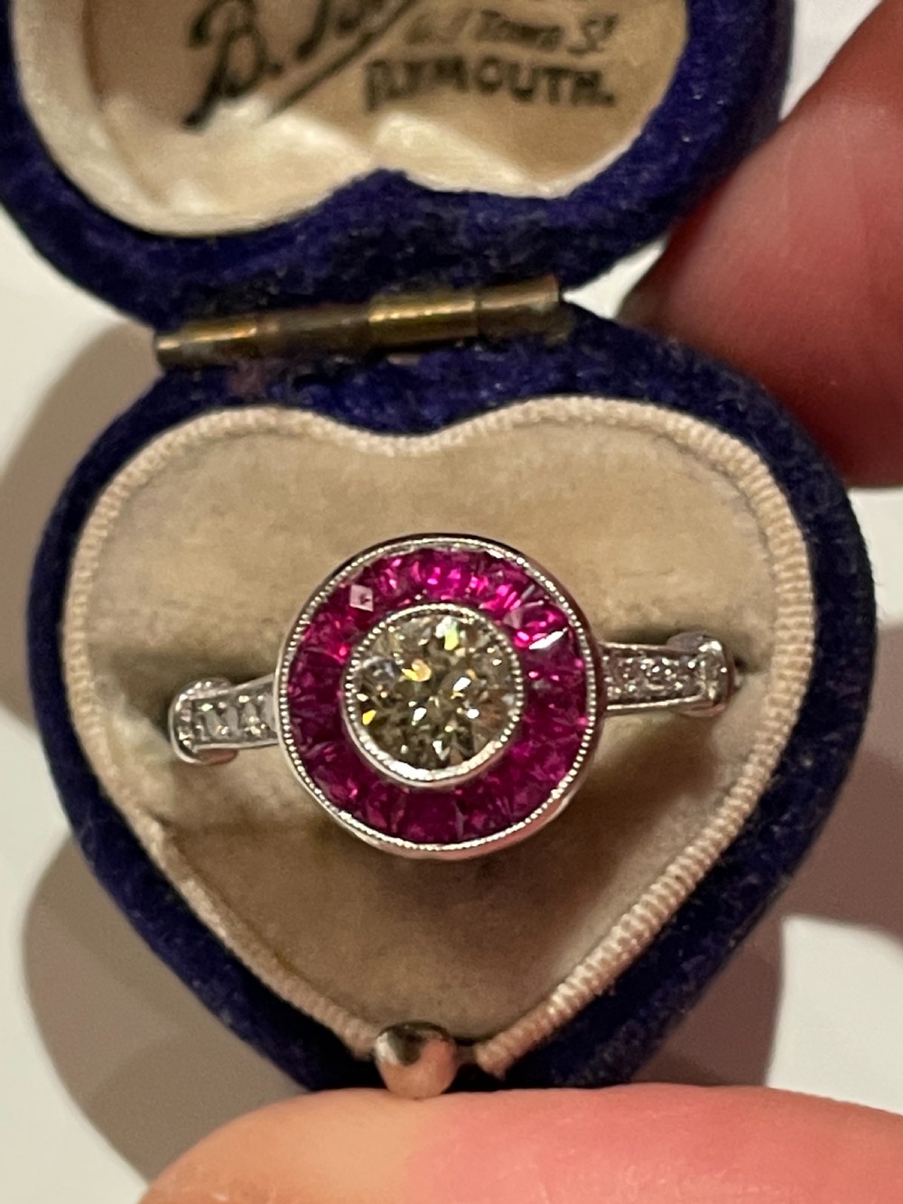 An Old Cut and Calibre-Cut Art Deco French Ring View II