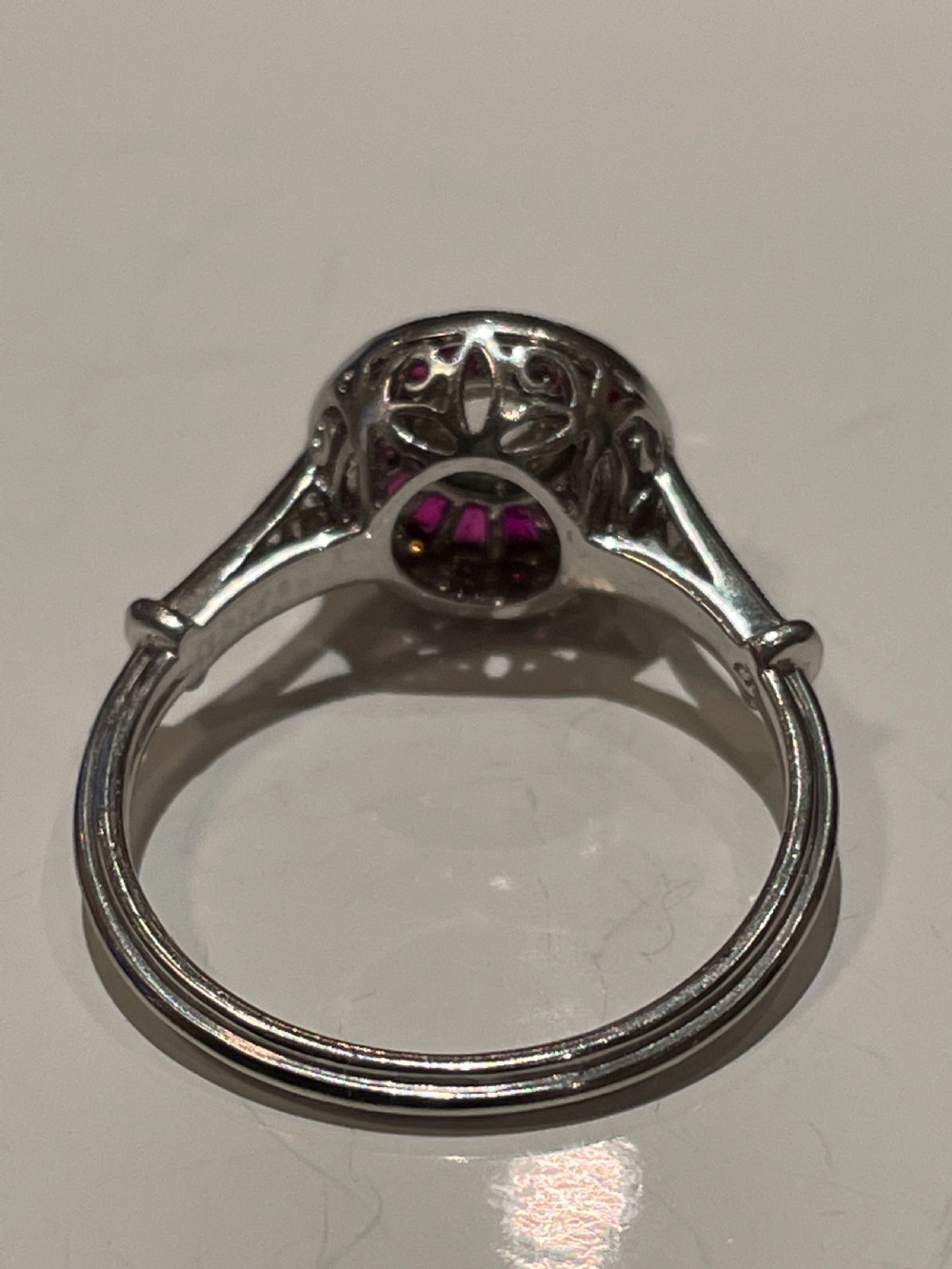 An Old Cut and Calibre-Cut Art Deco French Ring View III