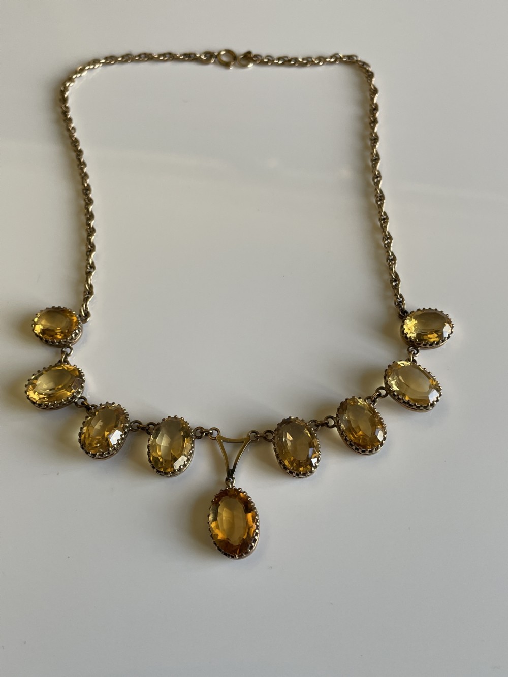 Citrine Victorian Necklace 9ct Gold View IV