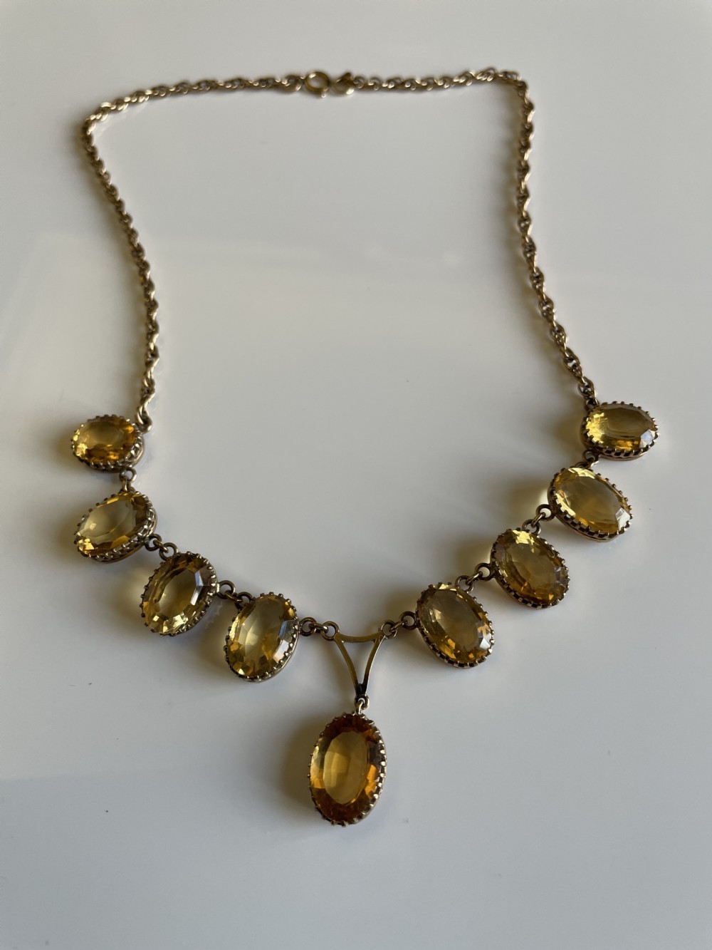 Citrine Victorian Necklace 9ct Gold View V
