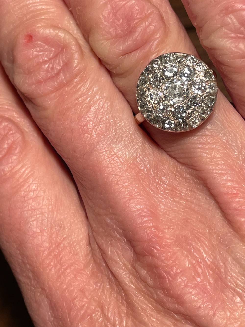 Edwardian Diamond Cluster Ring View II