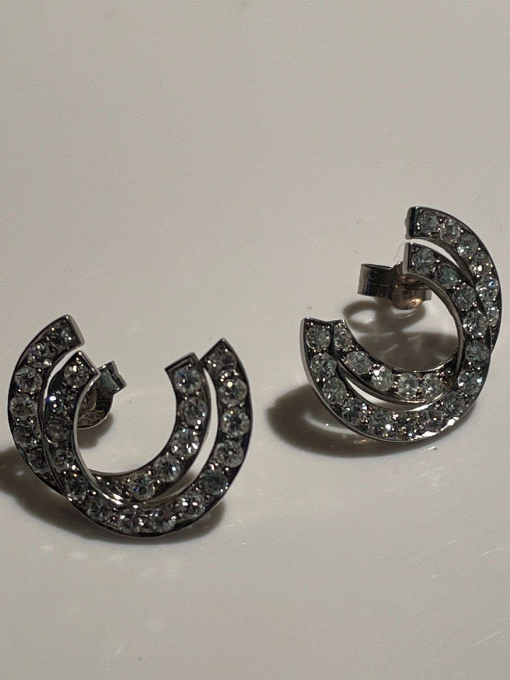Art Deco Diamond Earrings View IV