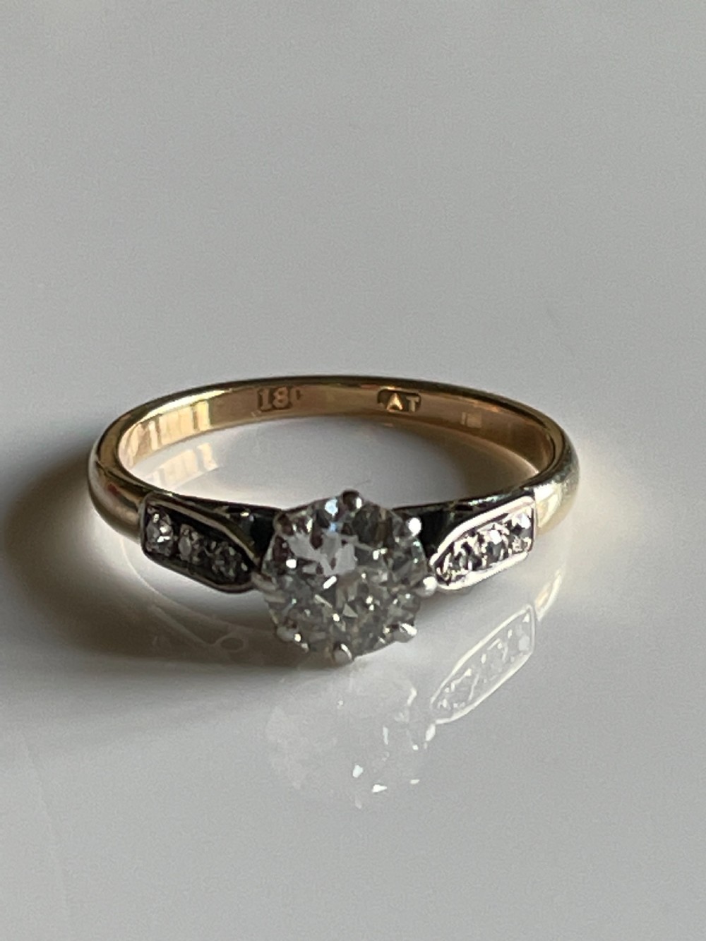 Art Deco Diamond Old Cut Engagement Ring View III