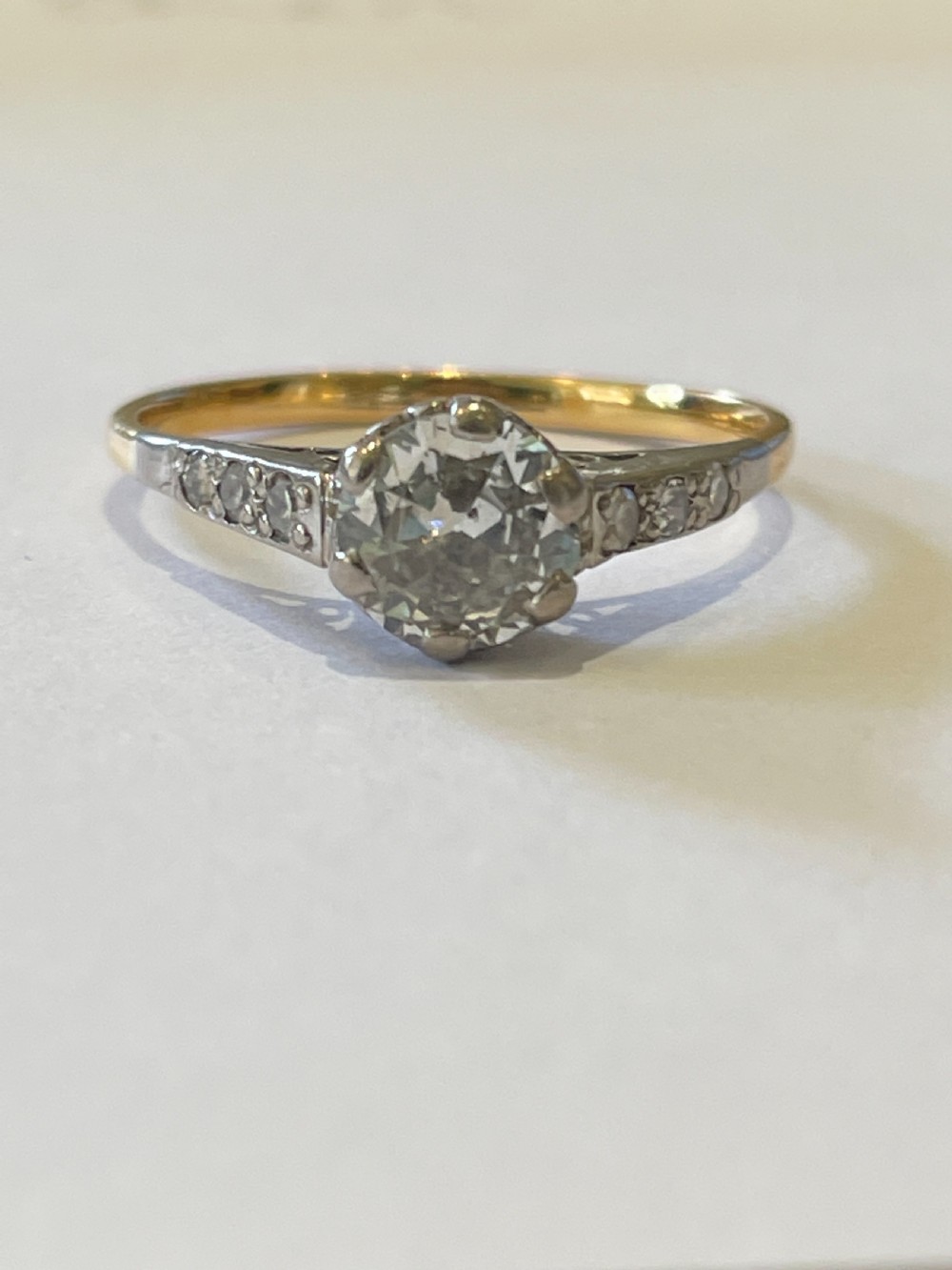 Edwardian Old European Cut Diamond 0.85ct Solitaire Ring 22ct View II