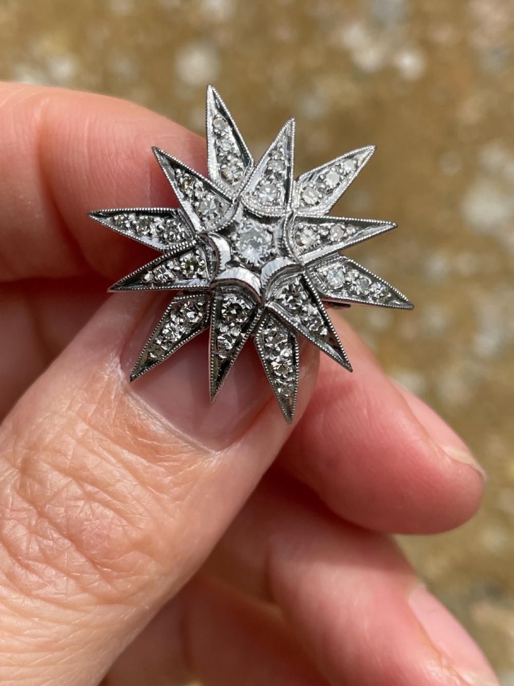Diamond Platinum set Star Brooch View VI