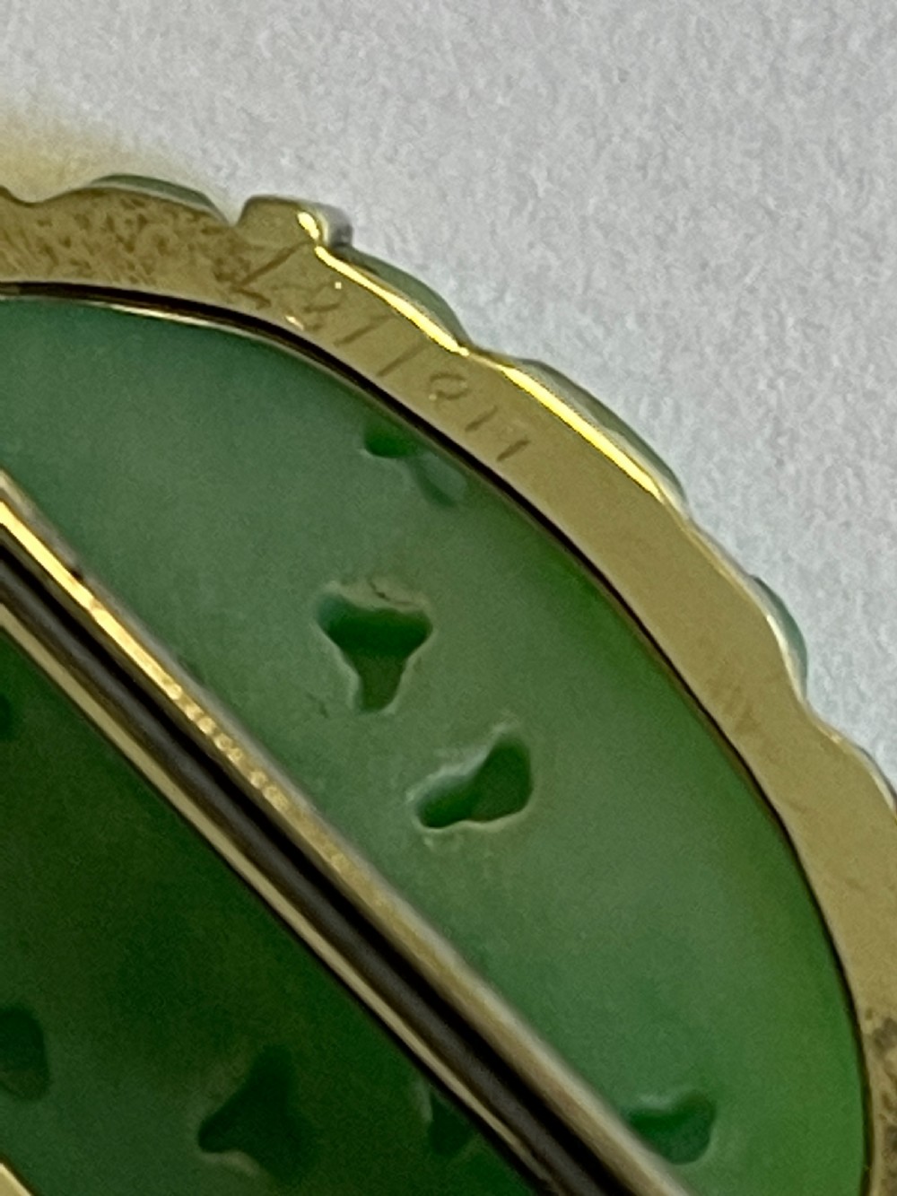 Jade 1930s White Gold Brooch View III
