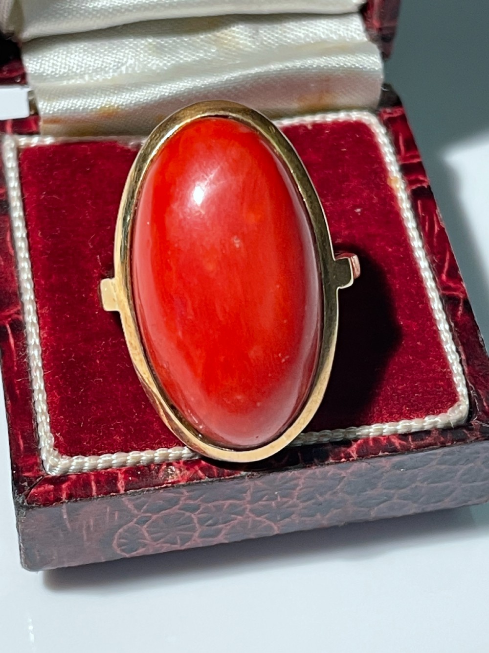 Natural Coral and Gold Ring View IV