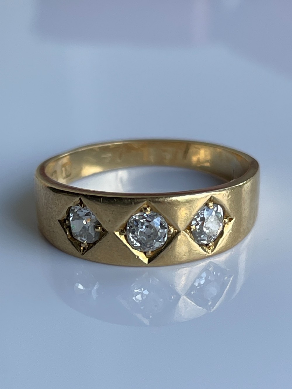 Victorian 18ct Gold Diamond Set Gypsy Ring View III