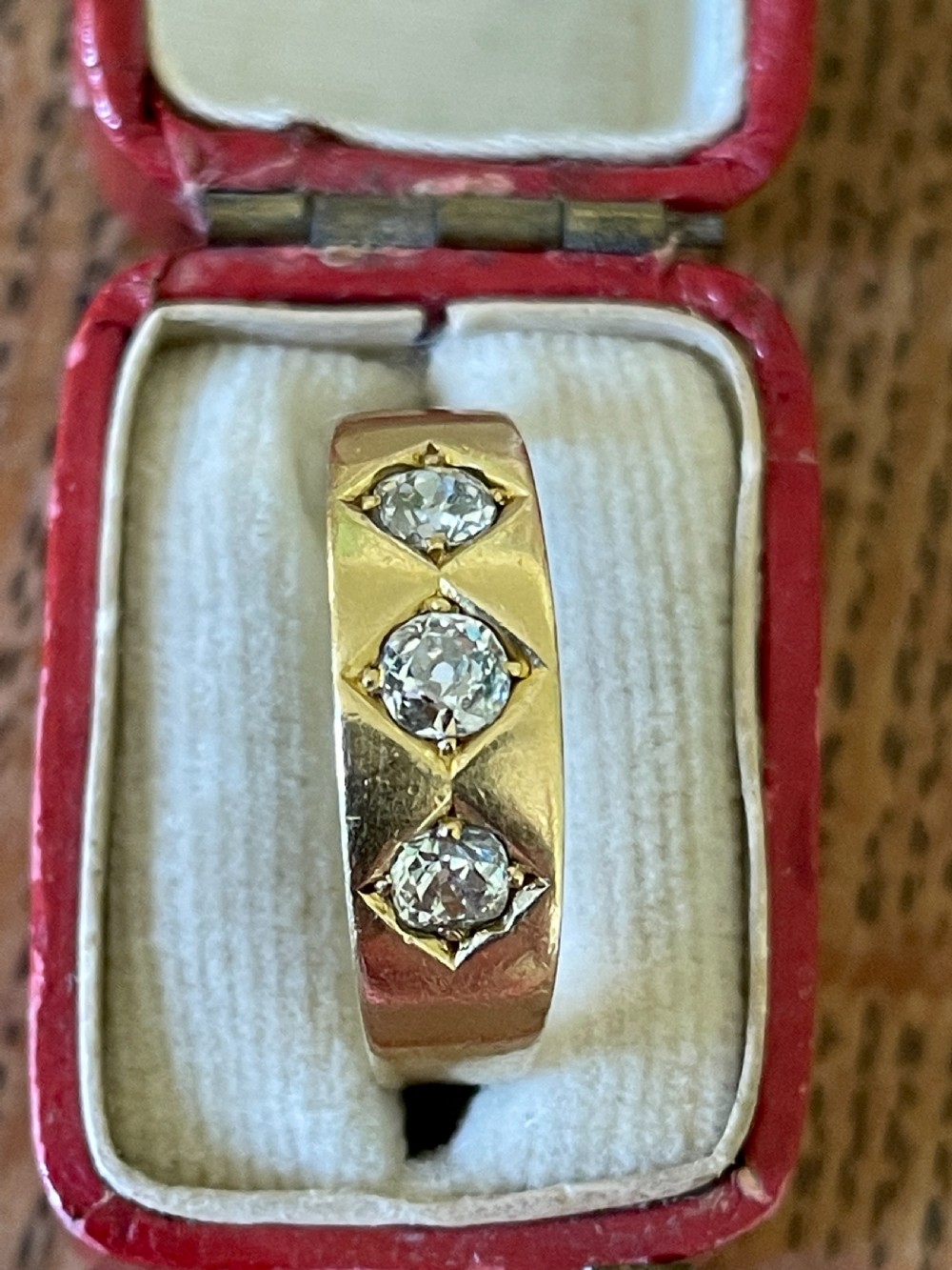 Victorian 18ct Gold Diamond Set Gypsy Ring View IV