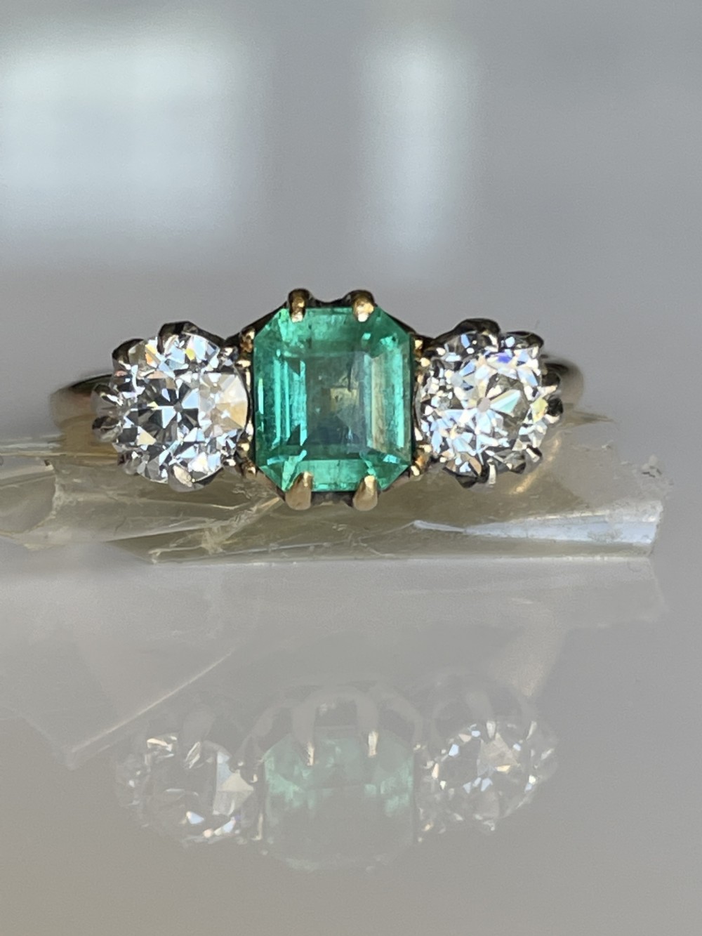 Columbian Emerald and Diamond 18 Carat Ring View II