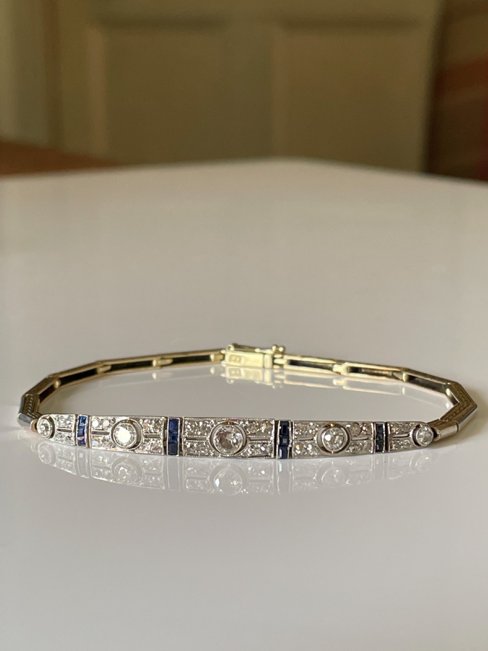 Art Deco Sapphire and Diamond Bracelet View IX