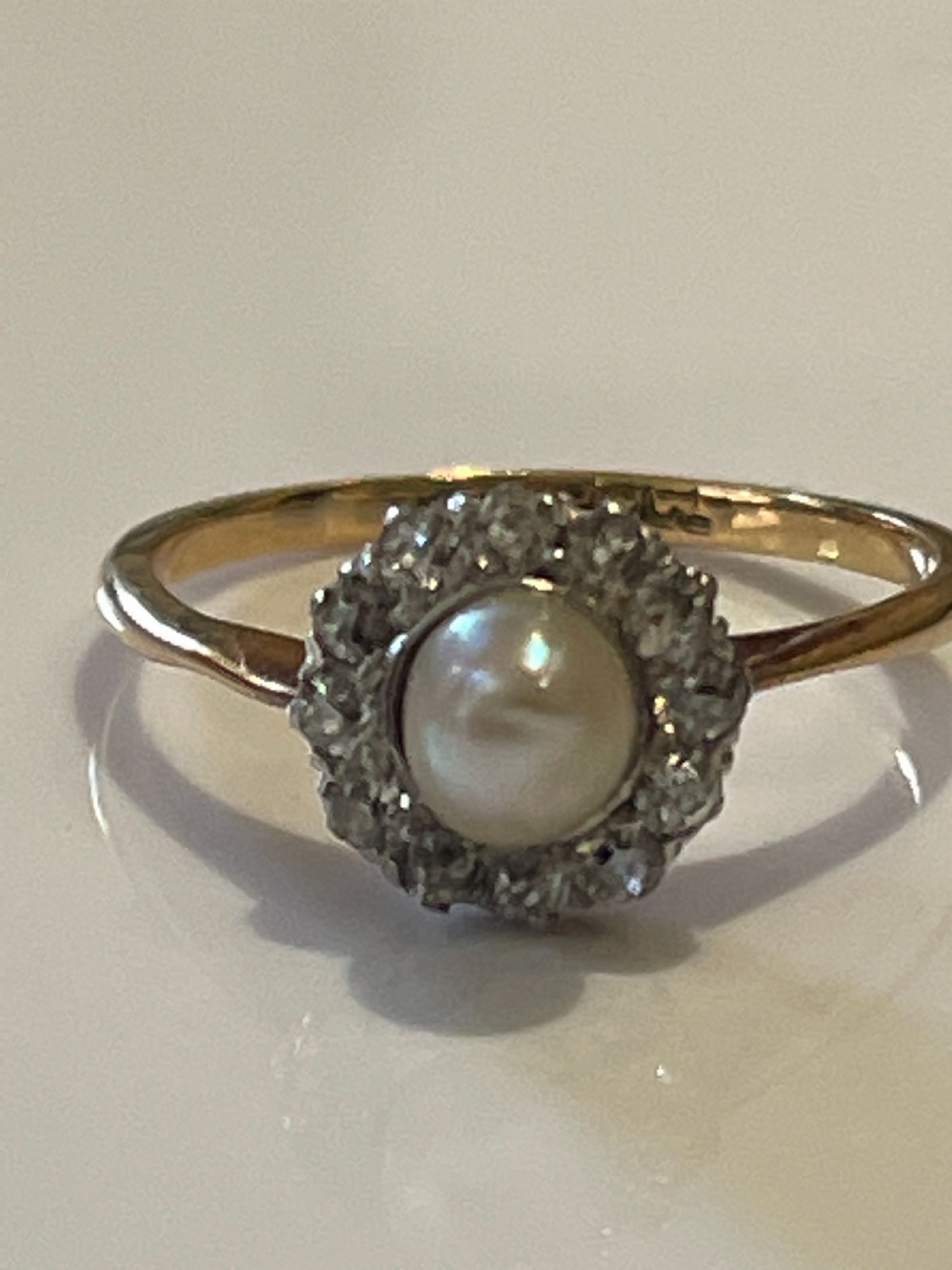 Pearl and Diamond 18ct Gold Ring